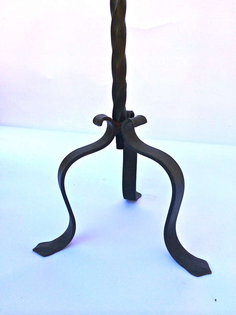 Articulating Wrought Iron Floor Lamp In Excellent Condition In Woodstock, NY