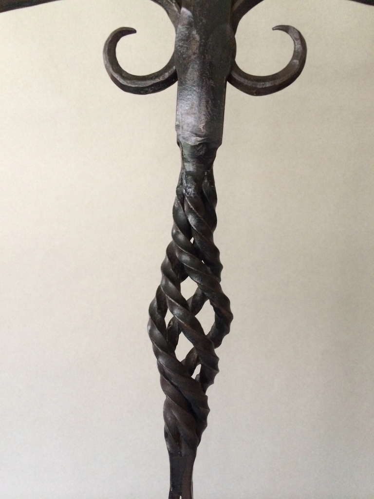 20th Century Swedish Seven-Light Hand-Forged Iron Candelabra For Sale