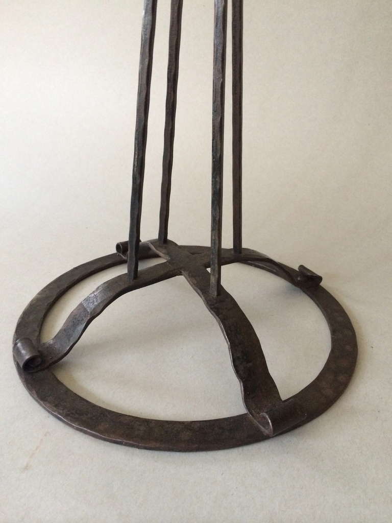 Swedish Seven-Light Hand-Forged Iron Candelabra For Sale 1