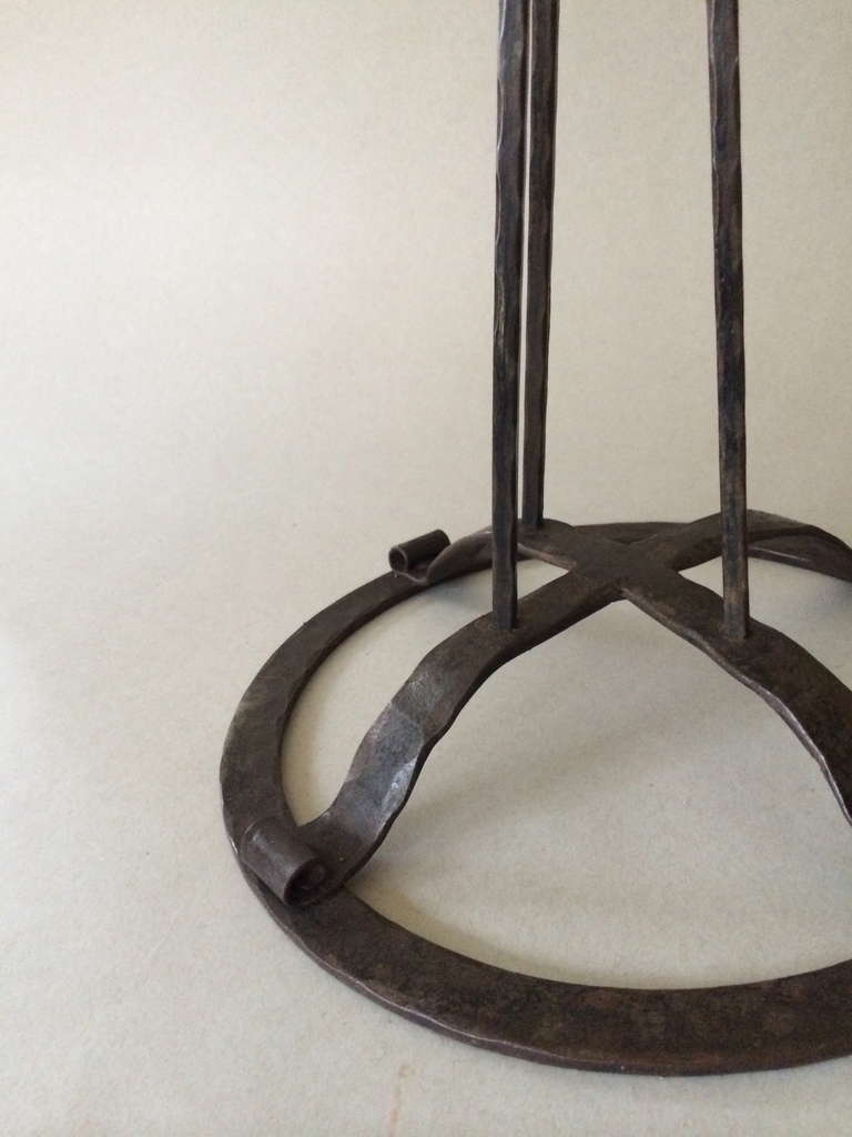Swedish Seven-Light Hand-Forged Iron Candelabra For Sale 2