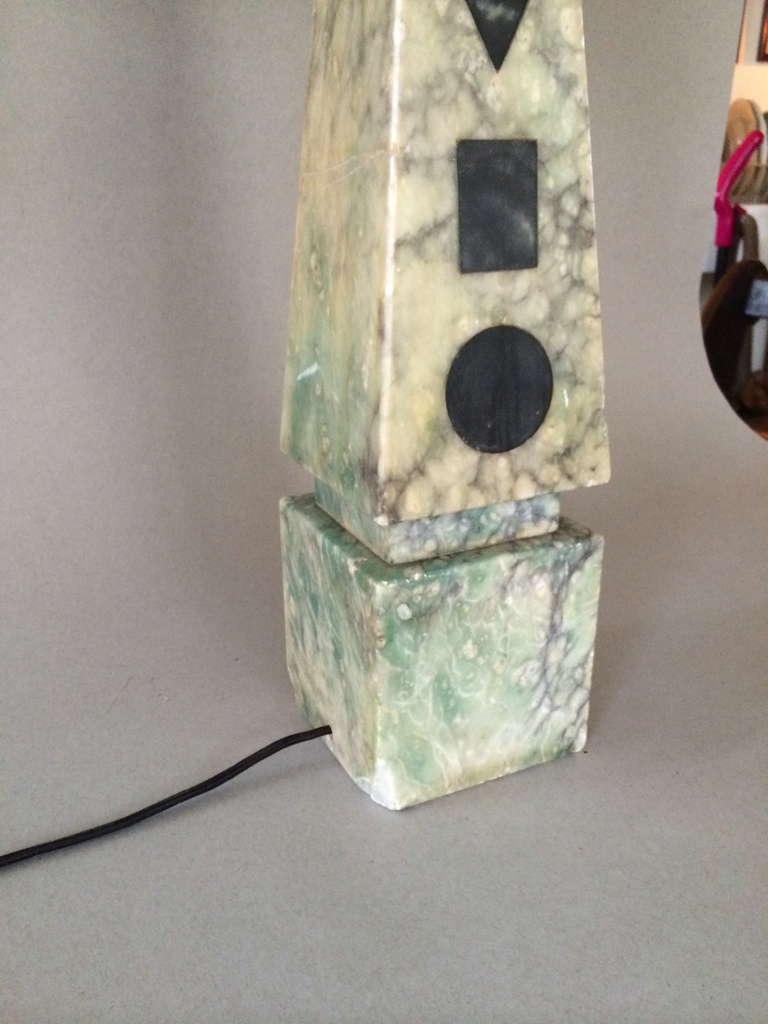 Italian Marble Obelisk Table Lamp
