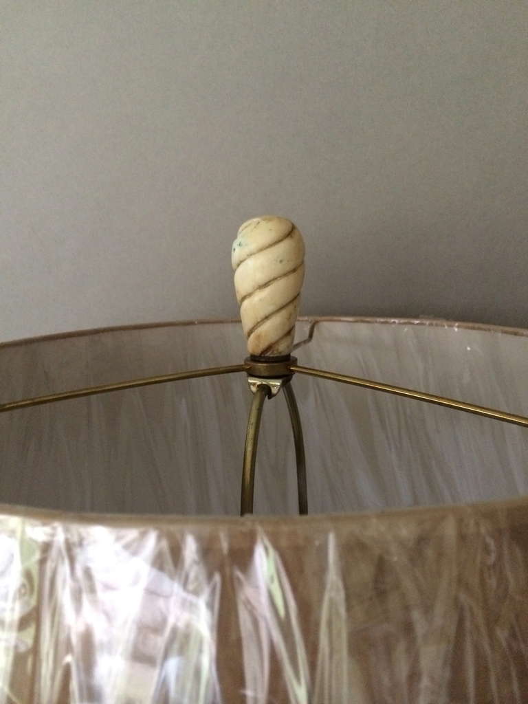 20th Century Marble Obelisk Table Lamp