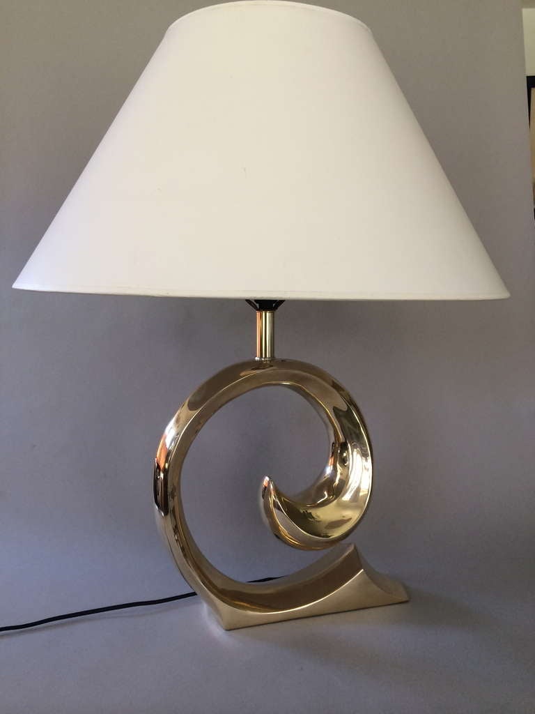 Swirling Brass Table Lamp