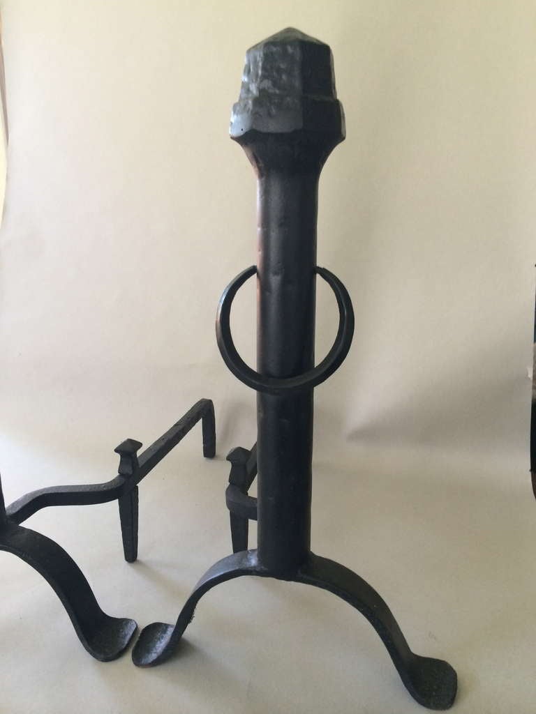 American Craftsman Arts and Crafts period Andirons For Sale
