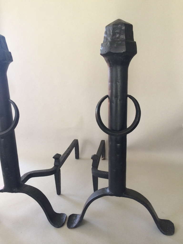 20th Century Arts and Crafts period Andirons For Sale