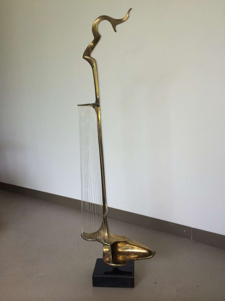 Cast Bronze and Marble Sculpture by Somchai