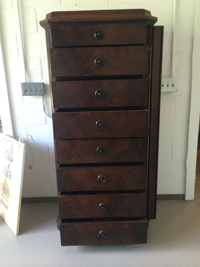 Renaissance Revival Mahogany Tall Chest For Sale