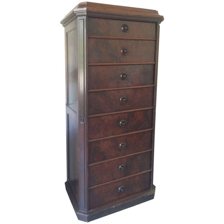 Mahogany Tall Chest For Sale at 1stDibs