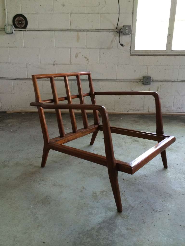 Italian Walnut Lounge Chair