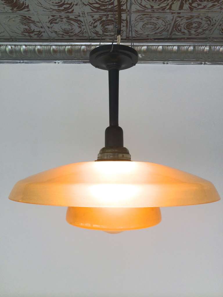 Amber Glass Fixture by Poul Henningsen