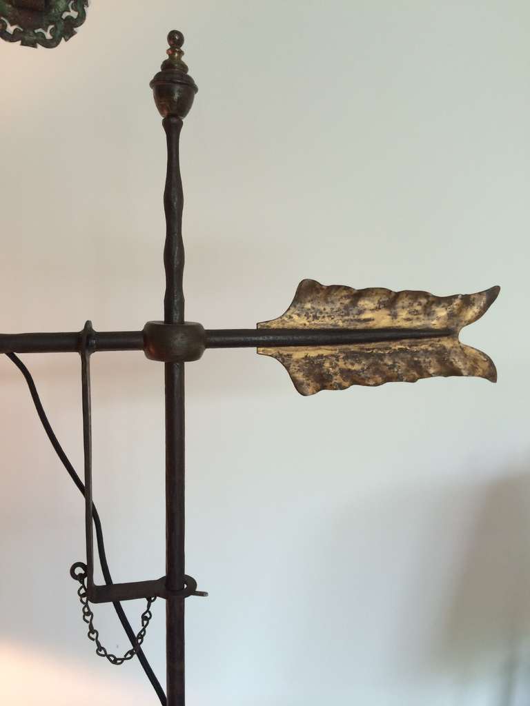 Wrought Iron Gilded Arrow Floor Lamp