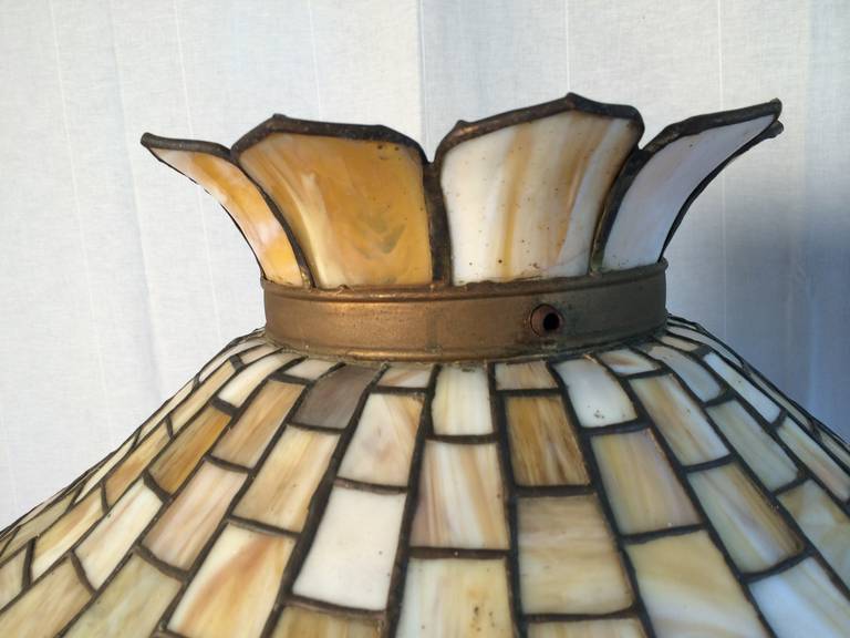 American Leaded Glass Hanging Fixture For Sale