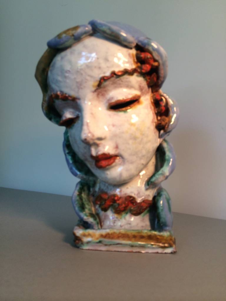 Vienna Secessionist, Glazed Terra Cotta Bust