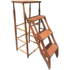 Antique Folding Library Steps