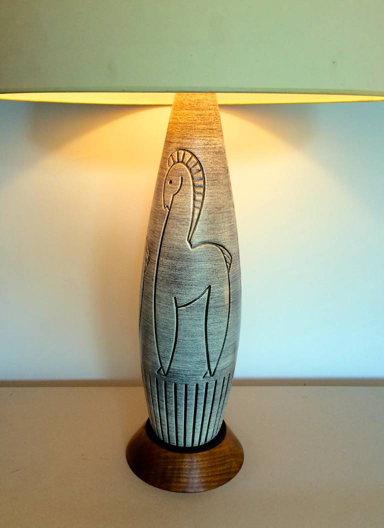 Mid-Century Modern Italian Equestrian Lamp For Sale