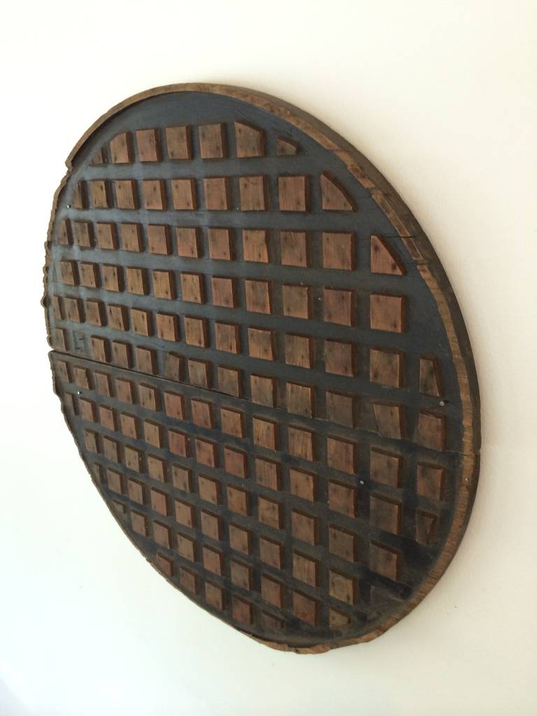 19th Century Wooden Mold for a Manhole Cover For Sale
