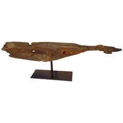 Antique Wooden Whale, of Driftwood Oak