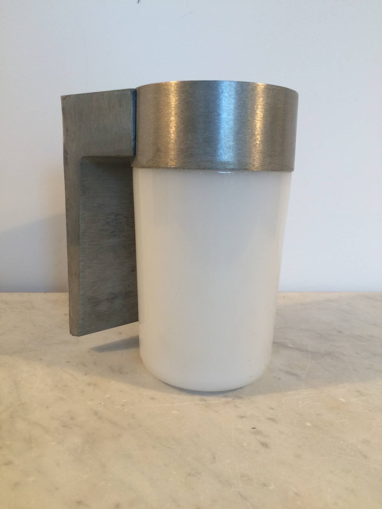 Brushed Aluminium and Glass Wall Sconce