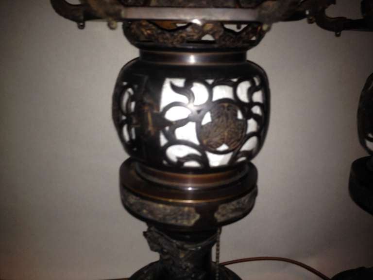 Bronze Japanese  Pagoda  Lanterns For Sale 2
