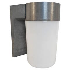 Brushed Aluminium and Glass Wall Sconce