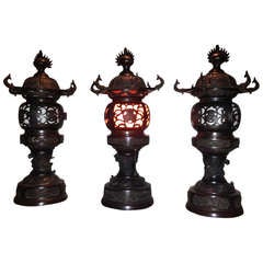 Bronze Japanese Pagoda Lanterns