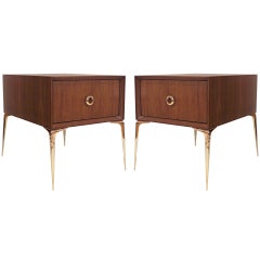 Pair of Stiletto End Tables in Natural Walnut