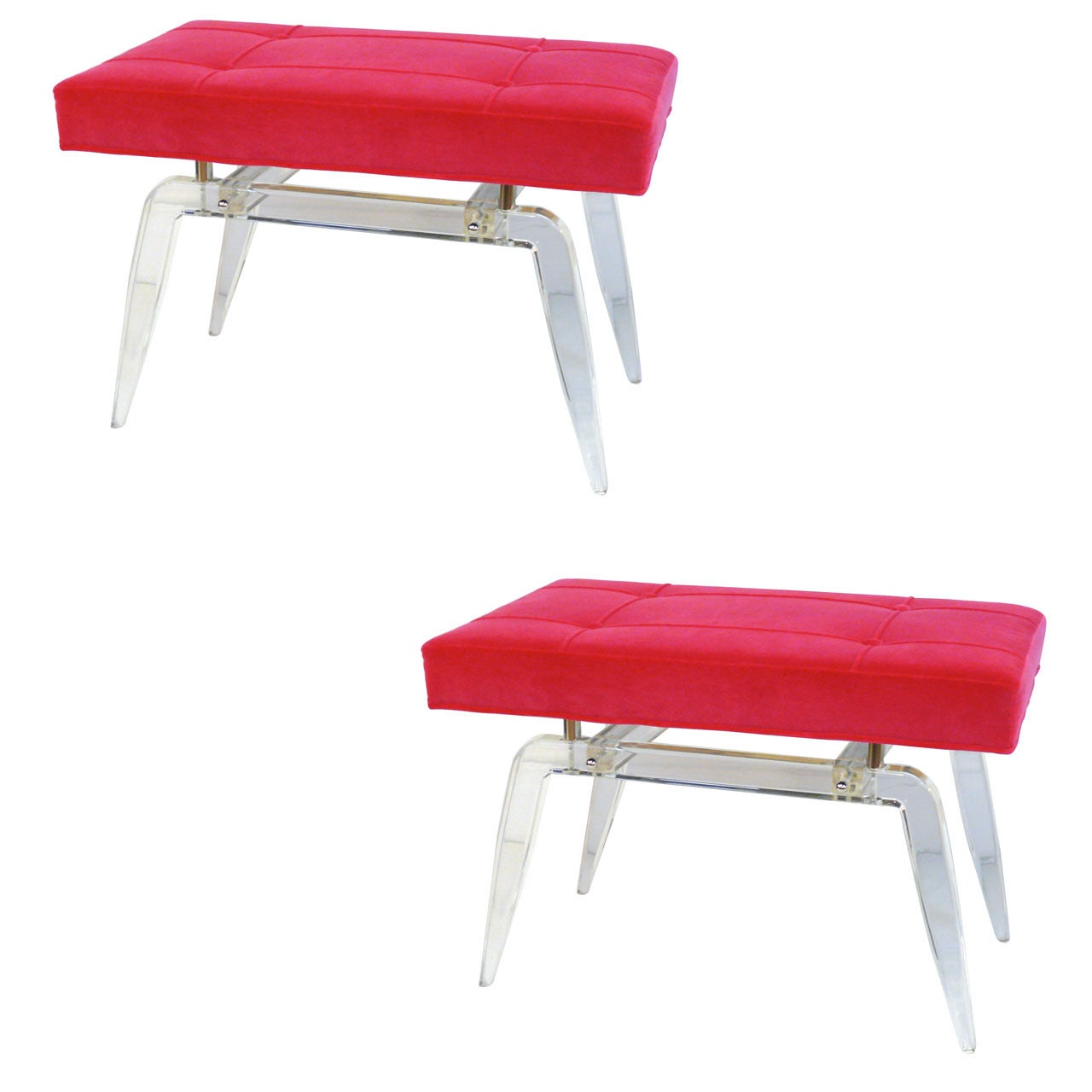Pair of Lucite Formation Benches