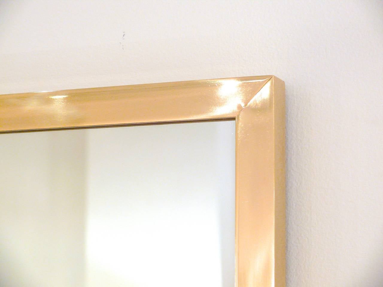 American CF MODERN Custom Solid Brass Square Mirror For Sale