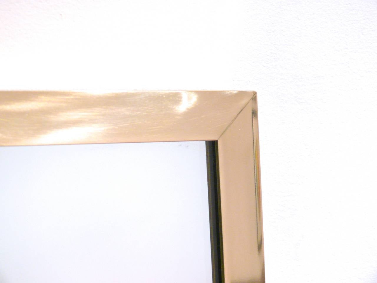 Brass Full Length Trapezoid Mirror For Sale