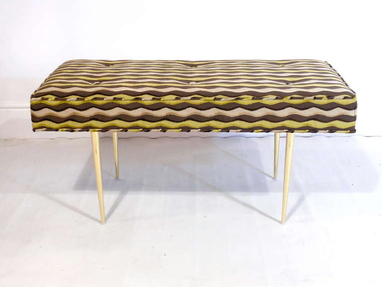 Mid-Century Modern Pair of Gio Tufted Benches For Sale