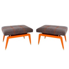 Pair of 'Hermes' Orange Formation Benches