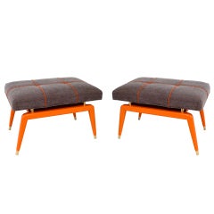 Pair of 'Hermes' Orange Formation Benches