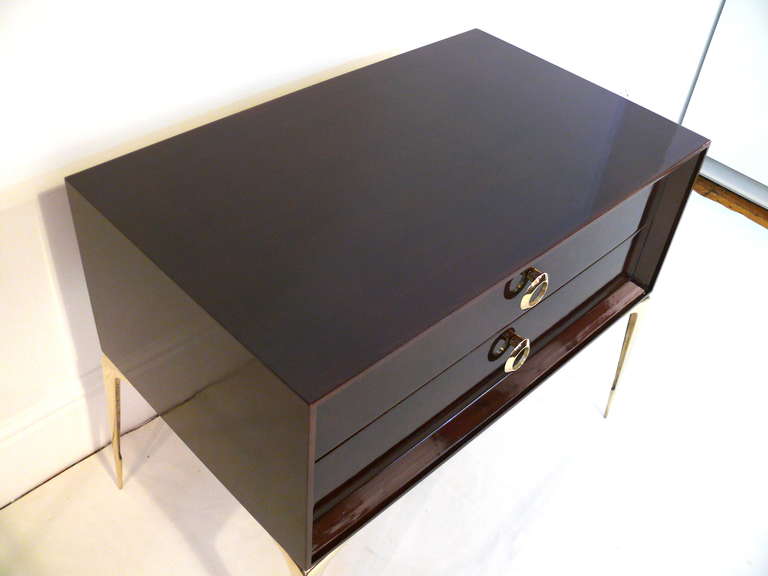 Stiletto Double-Drawer End Table For Sale 2