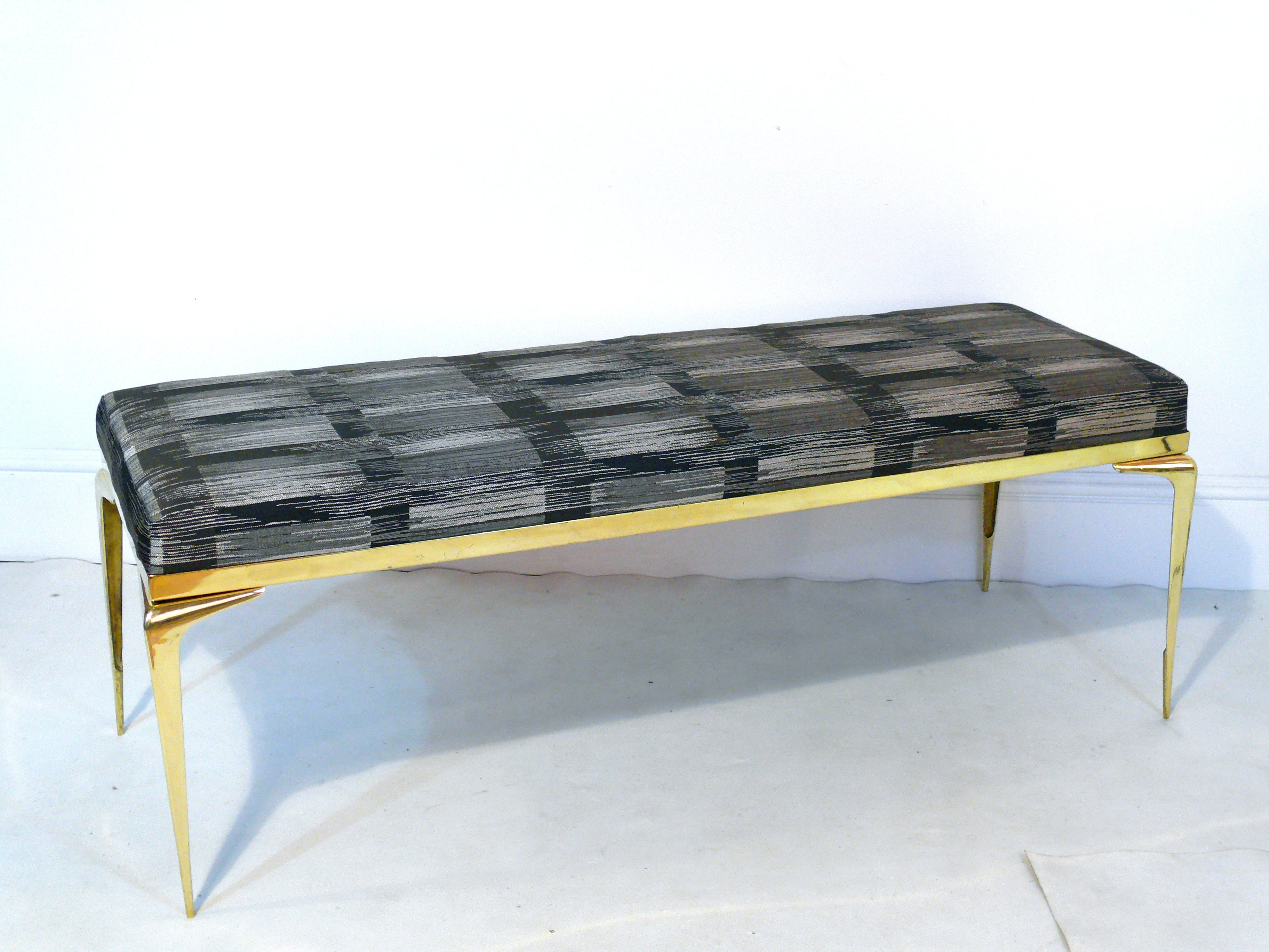 CF MODERN Custom Framed Brass Stiletto Bench