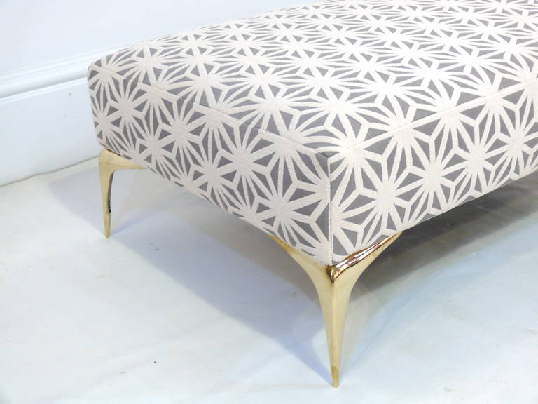 Brass Pair of Stiletto Footstools For Sale