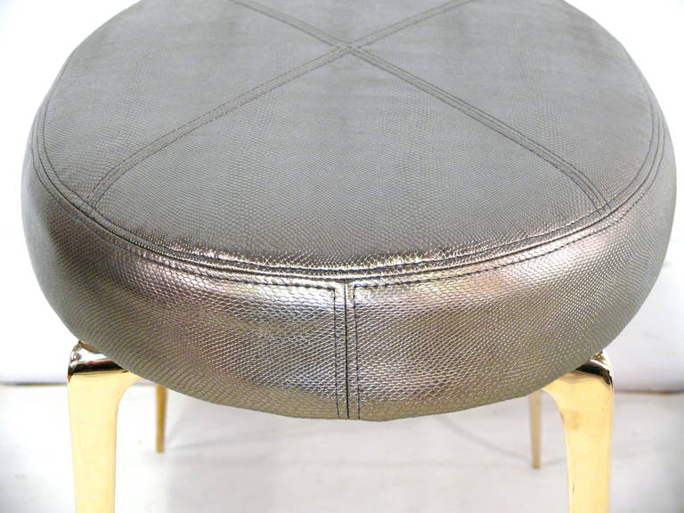 Pair of Oval Stiletto Ottomans For Sale 2