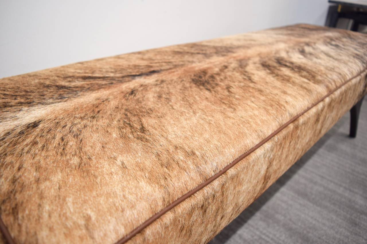 Finn Leg Cowhide Bench In New Condition In New York, NY