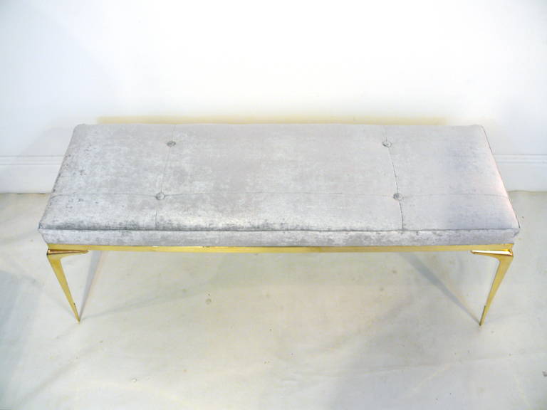 Mid-Century Modern CF MODERN Custom Framed Brass Stiletto Bench