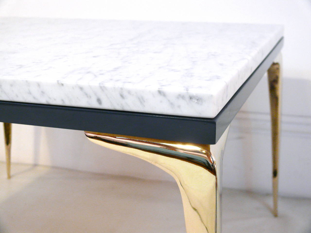 Pair of Marble-Top Stiletto Side Tables 1