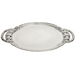 Georg Jensen Danish Art Deco Large Sterling Silver Tray