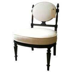 Antique Eastlake Ebonized and Gilt Incised Slipper Chair