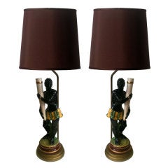 Pair of Blackamoor Lamps