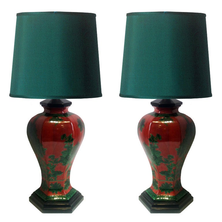 Pair of Paul Hansen Chinese Lamps For Sale
