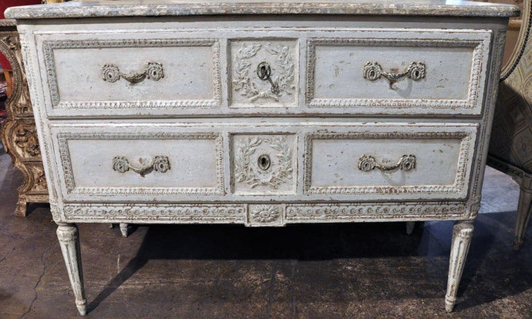 Pair of Painted Louis XVI Commodes