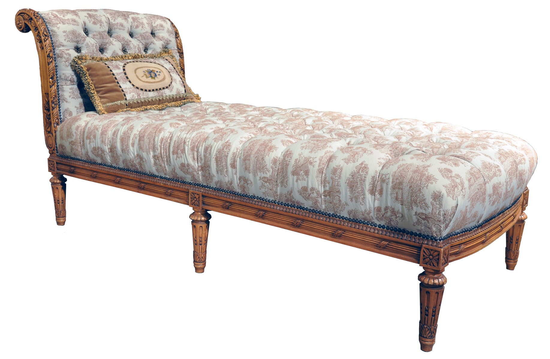 19th C. Louis XVI Carved Chaise
