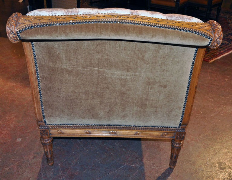 19th C. Louis XVI Carved Chaise 5