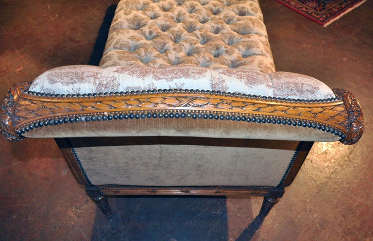 19th C. Louis XVI Carved Chaise 4