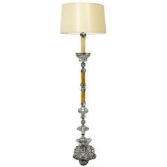 Late 19th Century Italian Silver Plated Floor Lamp from Venice