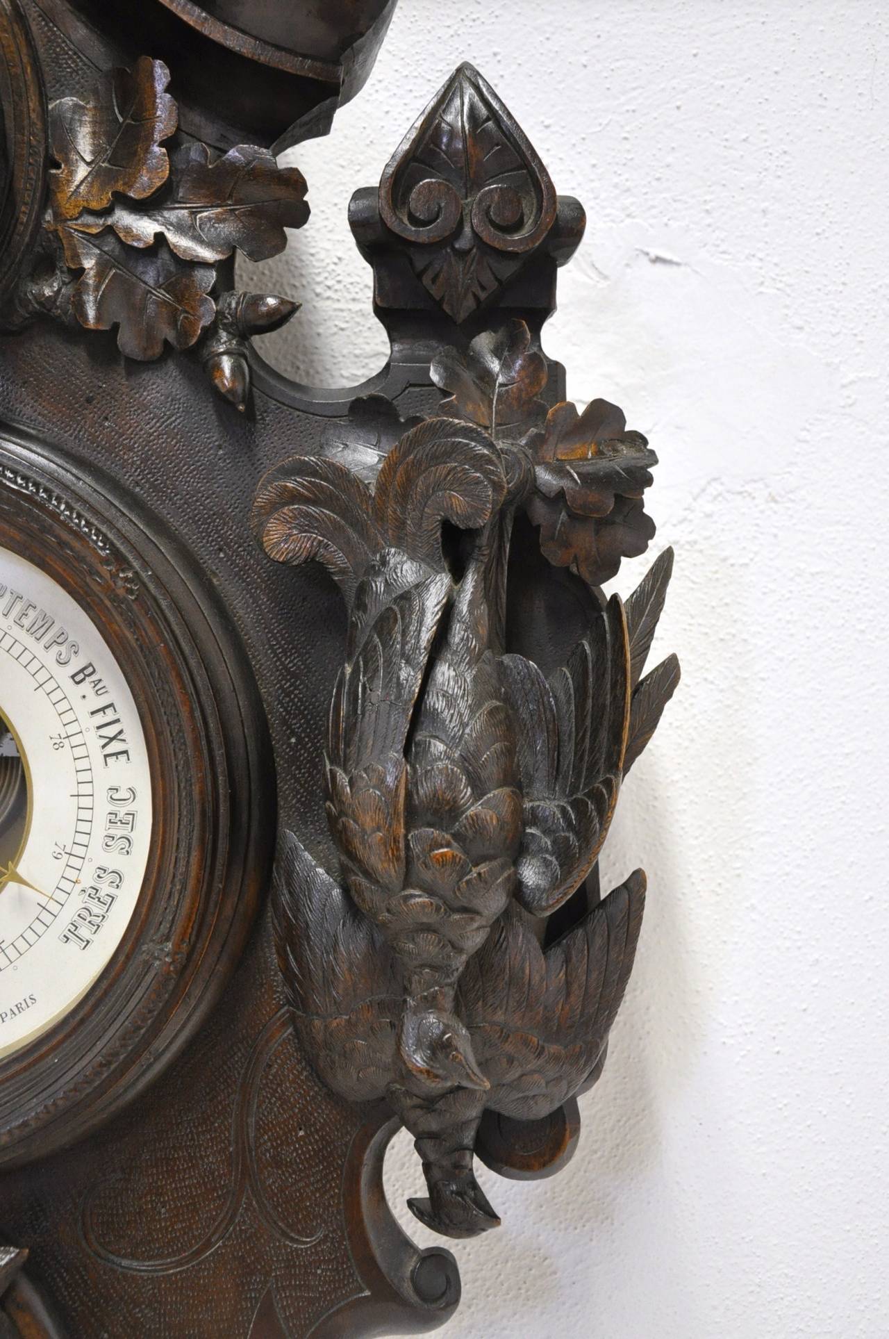 PAIR OF BLACK FOREST CLOCK & BAROMETER (c:1870) 3