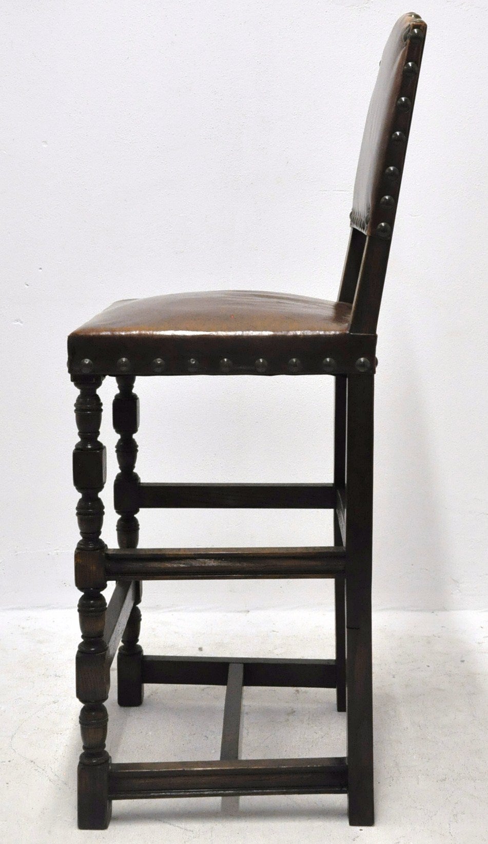 Set of Six Bar Stools with Leather, circa 1900 1